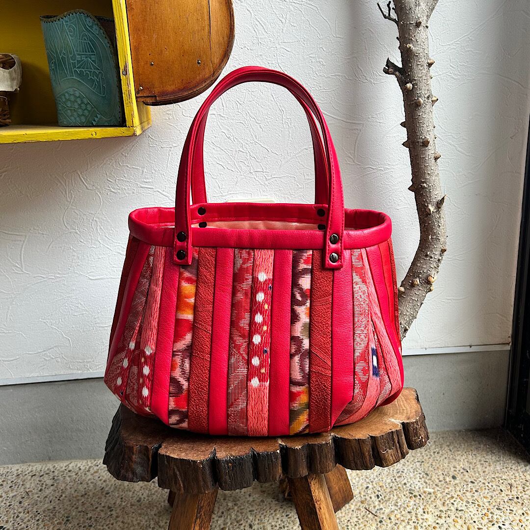 革と古布のバッグ | Atelier LeatherN - レザークラフト「ナホの手作り