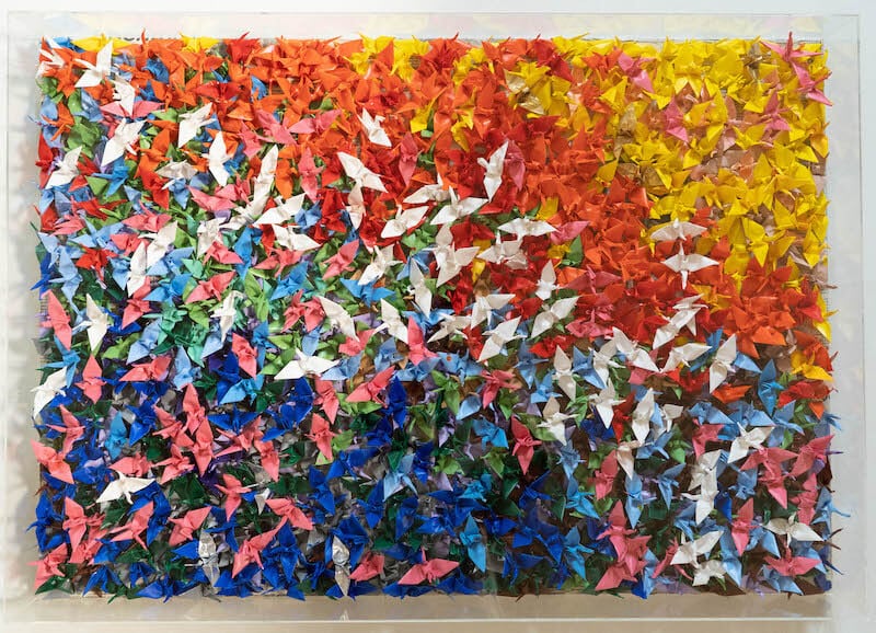 UNTITLED No,16 (千 Sen) / 千羽鶴の抽象画シリーズ 現代アート作品