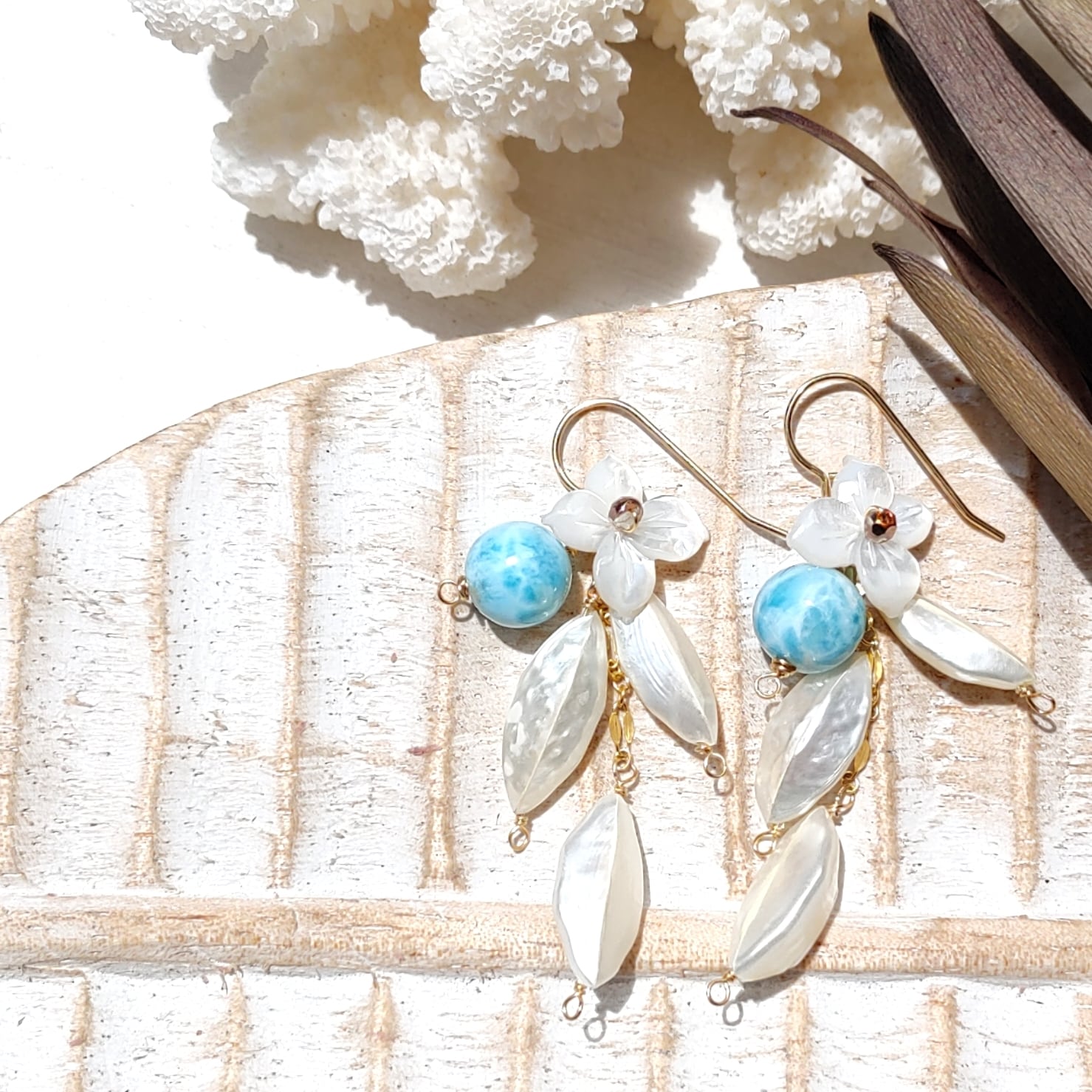 ハイクオリティ　ラリマー　可愛いしずく型　ネックレス　15 ハイクオリティラリマー可愛いしずく型ネックレス15