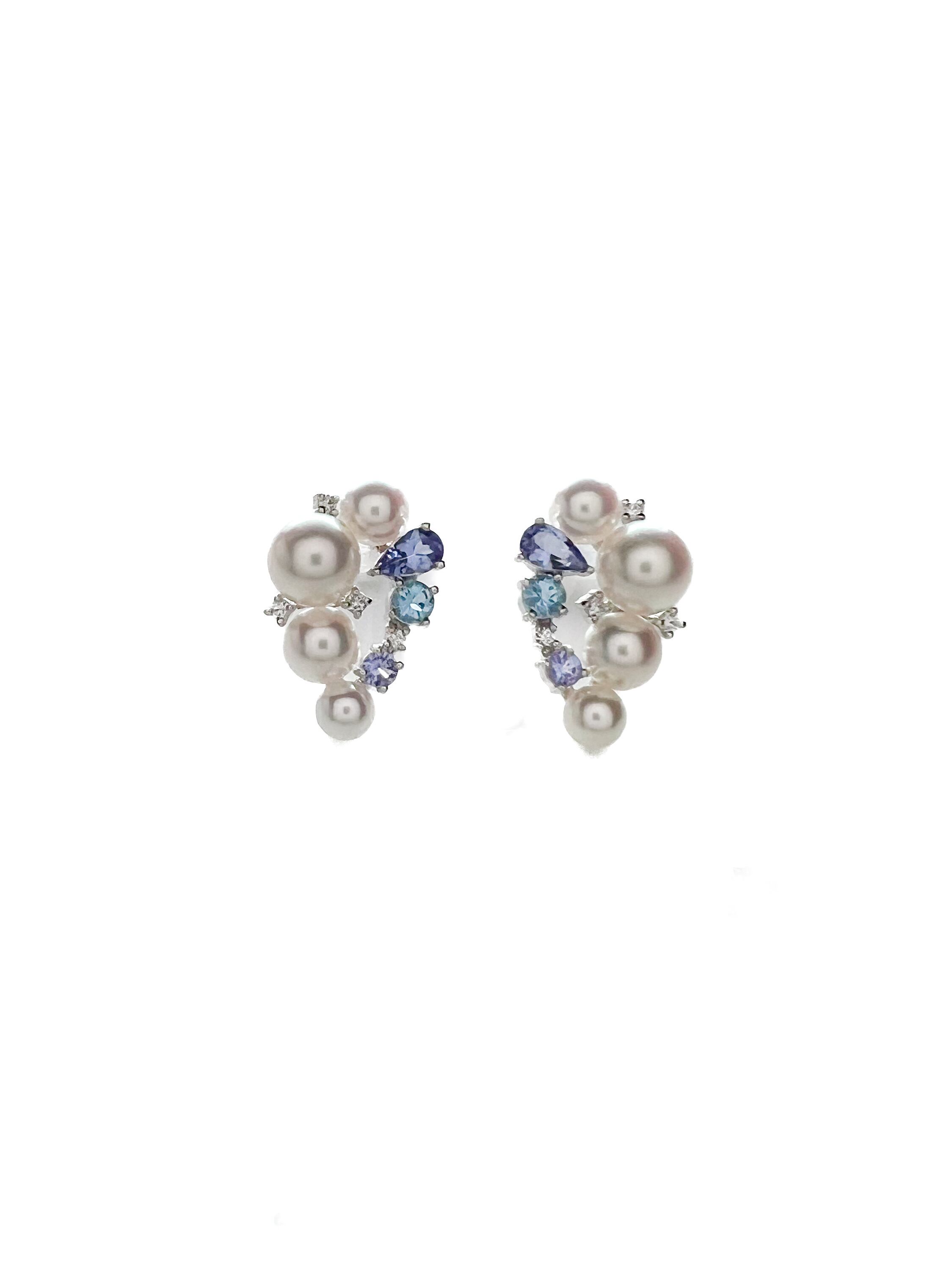 Pt900 白蝶パール ピアス | マユヤマジュエラー ｜ Mayuyama Jeweler