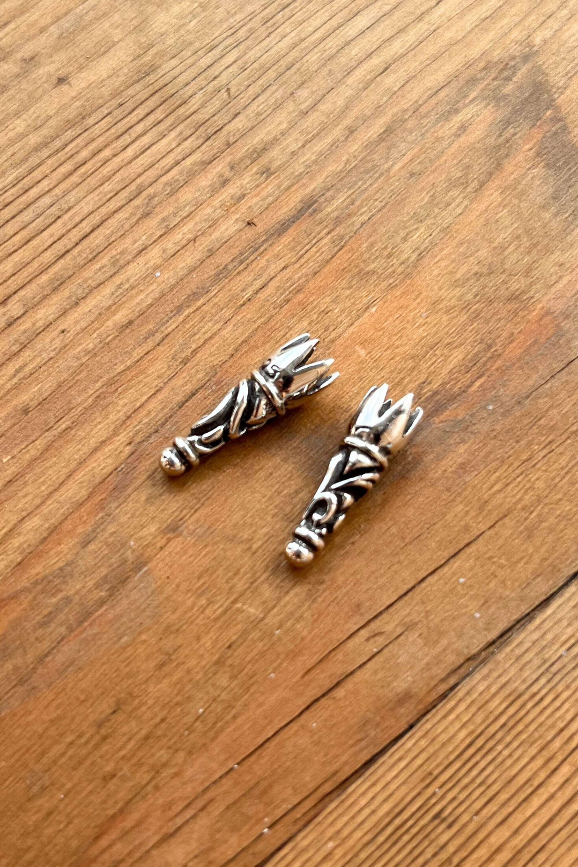 三つ編み革紐 ストッパー スクロールチップセット