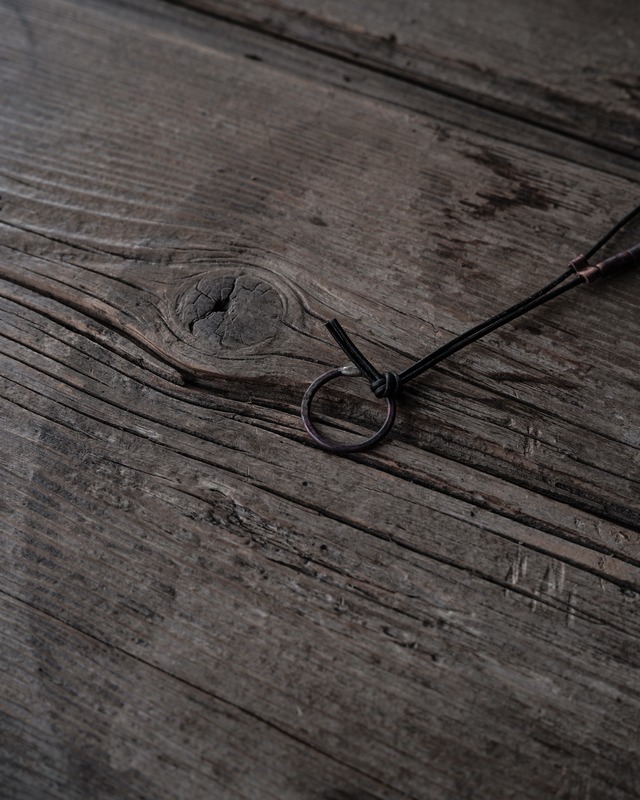 銅リングネックレス　黒　sasaki yuichi