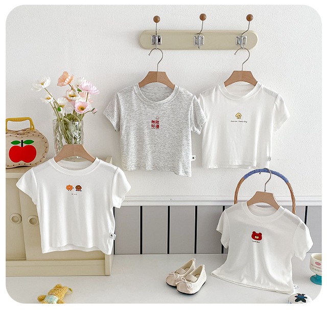 【BABY】アニマルスマイルフレンズプリント半袖Tシャツ - 14