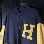 90s TOMMY HILFIGER ウール×レザー　スタジャン　トミー　袖皮　XL