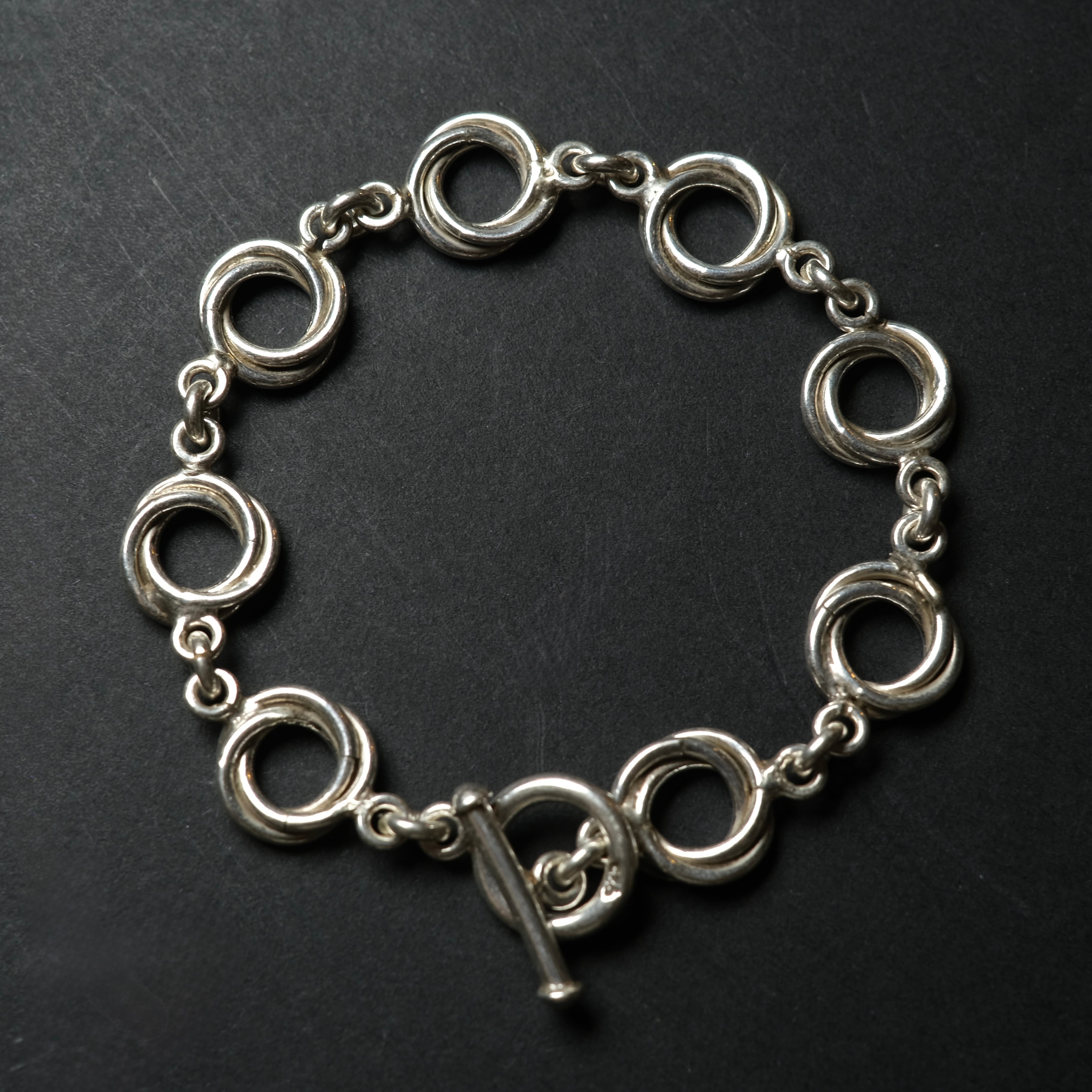 メキシコ タスコ製 シルバー925 フープデザインブレスレット/マンテル/軽研磨 メキシコ タスコ製 シルバー925 フープデザインブレスレット