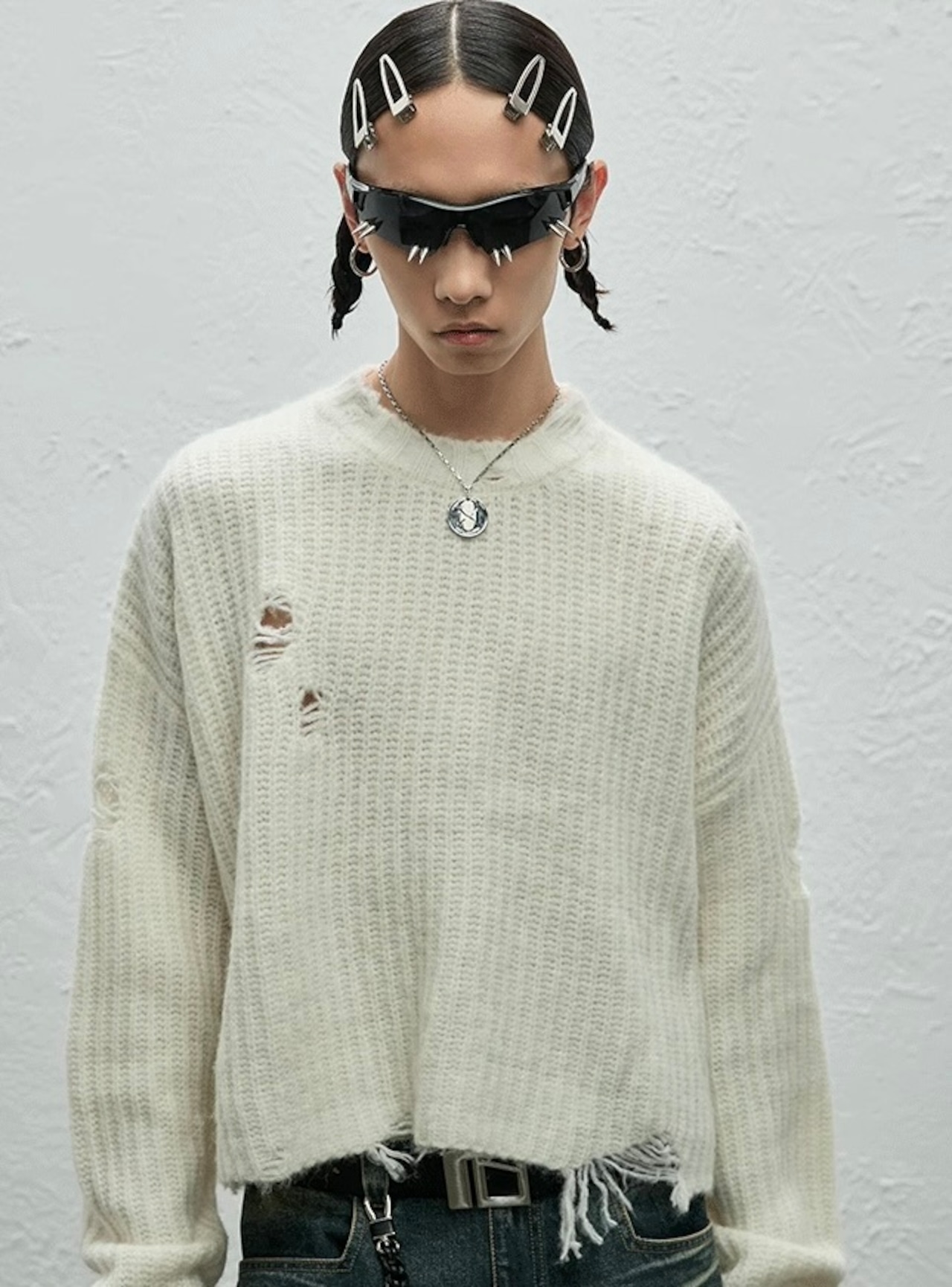 BALIANG Embossed Logo Leather Belt