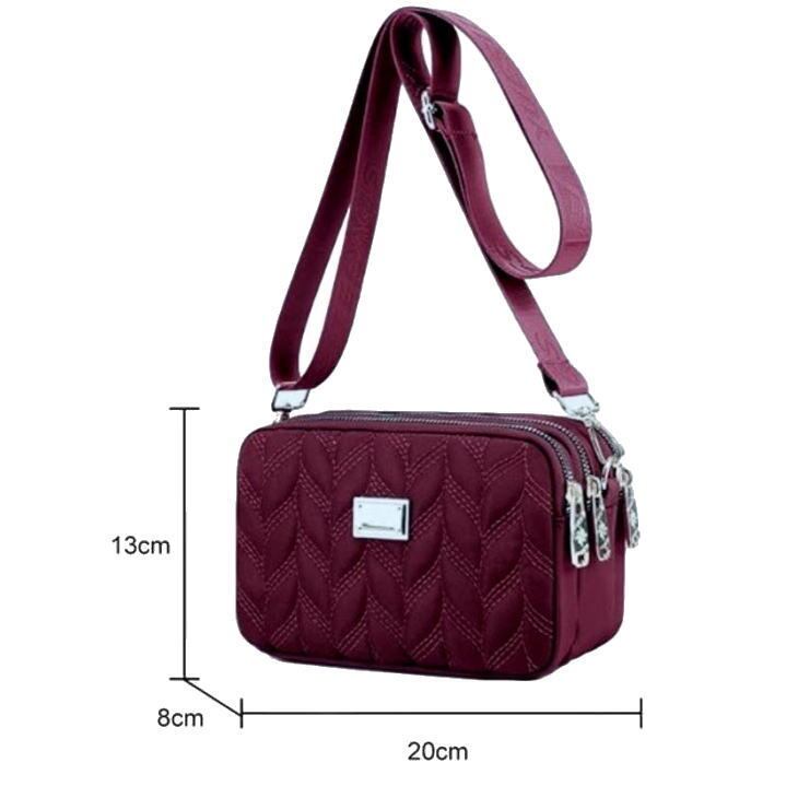 ショルダーバック　ワインカラー ショルダーバッグ 3ファスナーポケット ワインカラー | koolgang