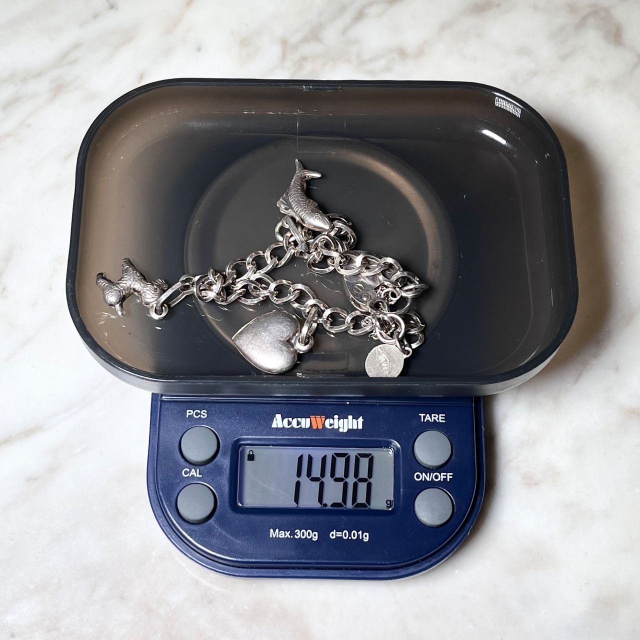 vintage silver charm bracelet