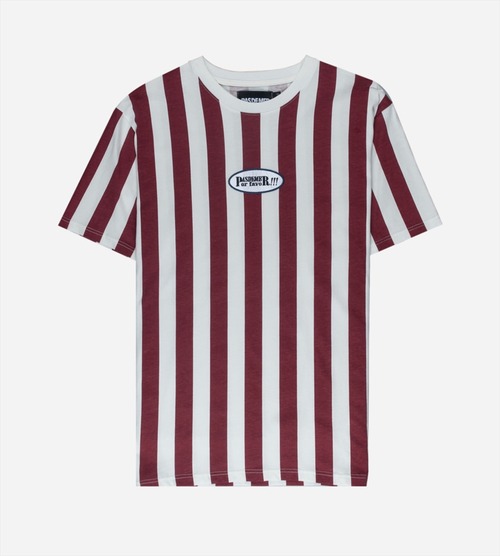 POR FAVOR T-Shirt - Natural/Burgundy Stripes