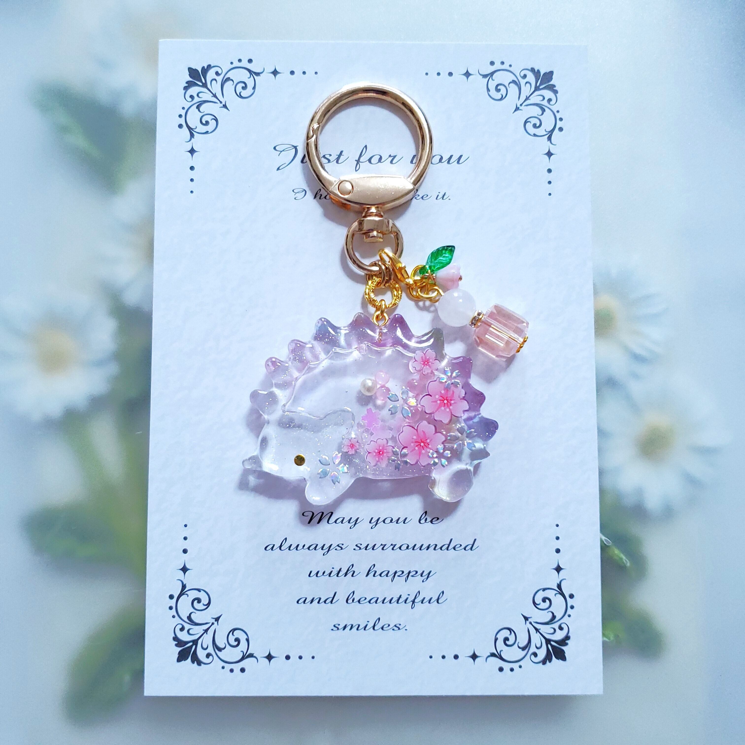 シャカシャカハリネズミ ✦ ピンク桜 ✦ バッグチャーム