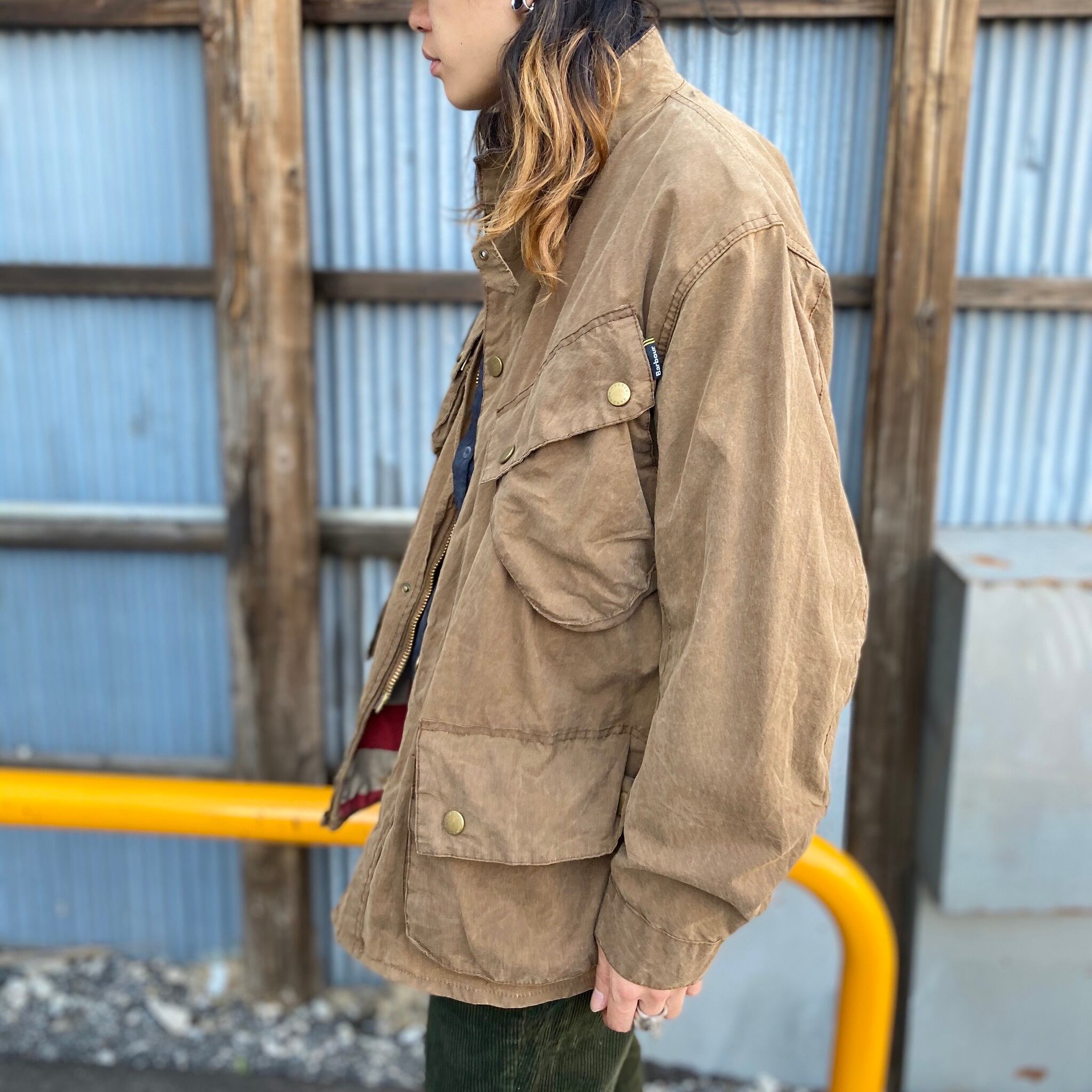 Barbour バブアー Steve Mcqueen Collection スティーブ マックイーンコレクション International インターナショナル オイルドジャケット バイク モーターサイクルジャケット メンズl ブラウン 茶色 古着 ワークジャケット Cave 古着屋 公式 古着通販サイト