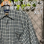 ISLAND TROPICS    半袖チェックシャツ　古着