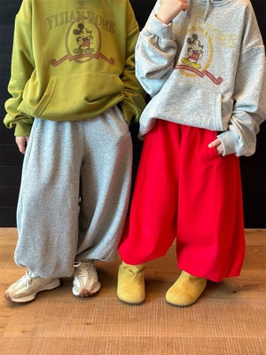 ルーズコットンニットランタンパンツ（3色展開）XDJK｜ボトムス スウェットパンツ｜小学生 ジュニア対応｜通学 普段着｜韓国子供服｜男の子 女の子｜90-160cm｜2026秋服 ［取寄］