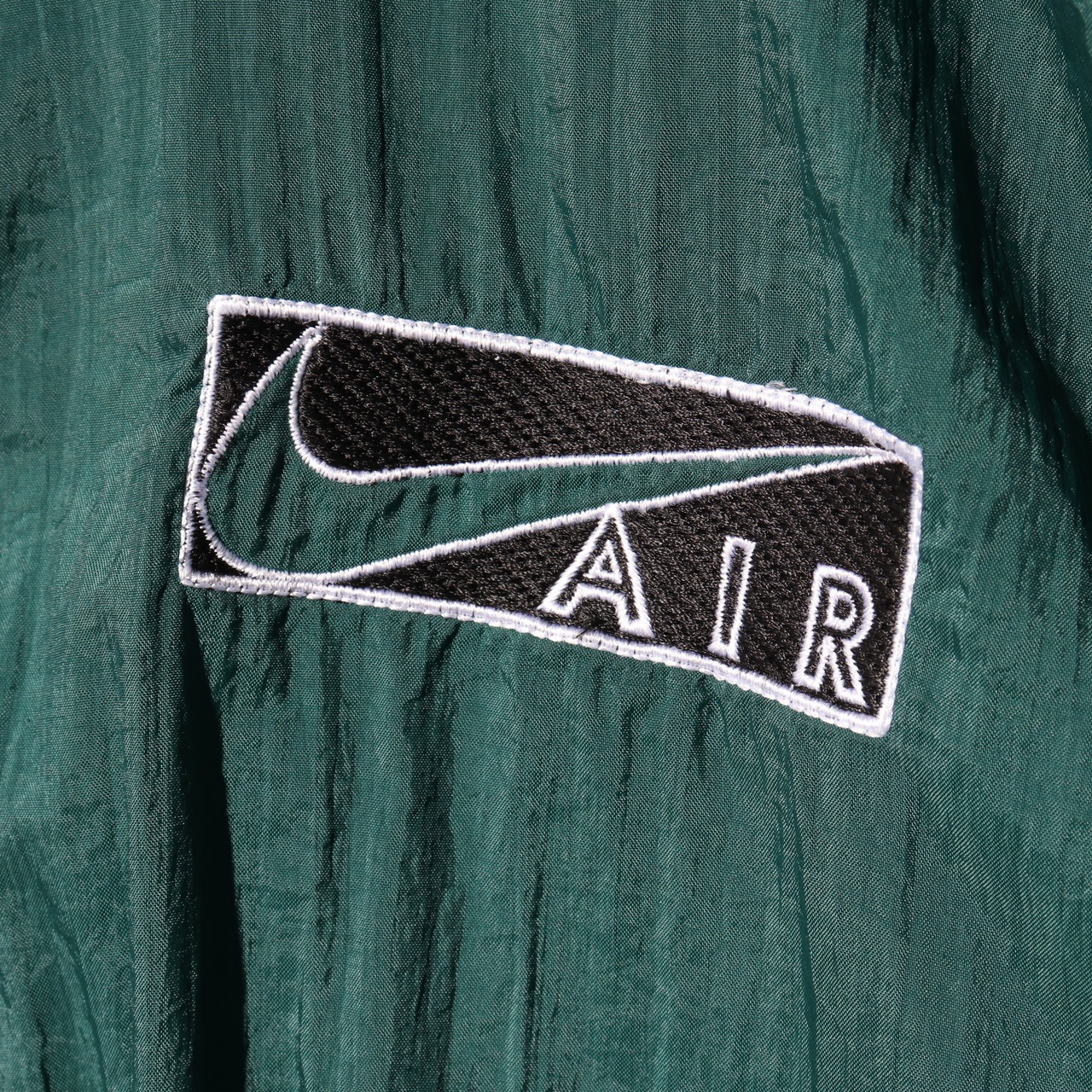 美品 XL NIKE 90s ビッグスウォッシュ刺繍 ナイロンジャケット ナイキ big swoosh グリーン