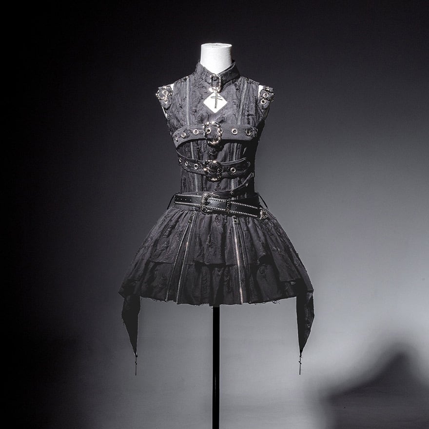 ゴスロリ ドレス ワンピース ライブ 推し活 ステージ衣装 パンク 地雷系