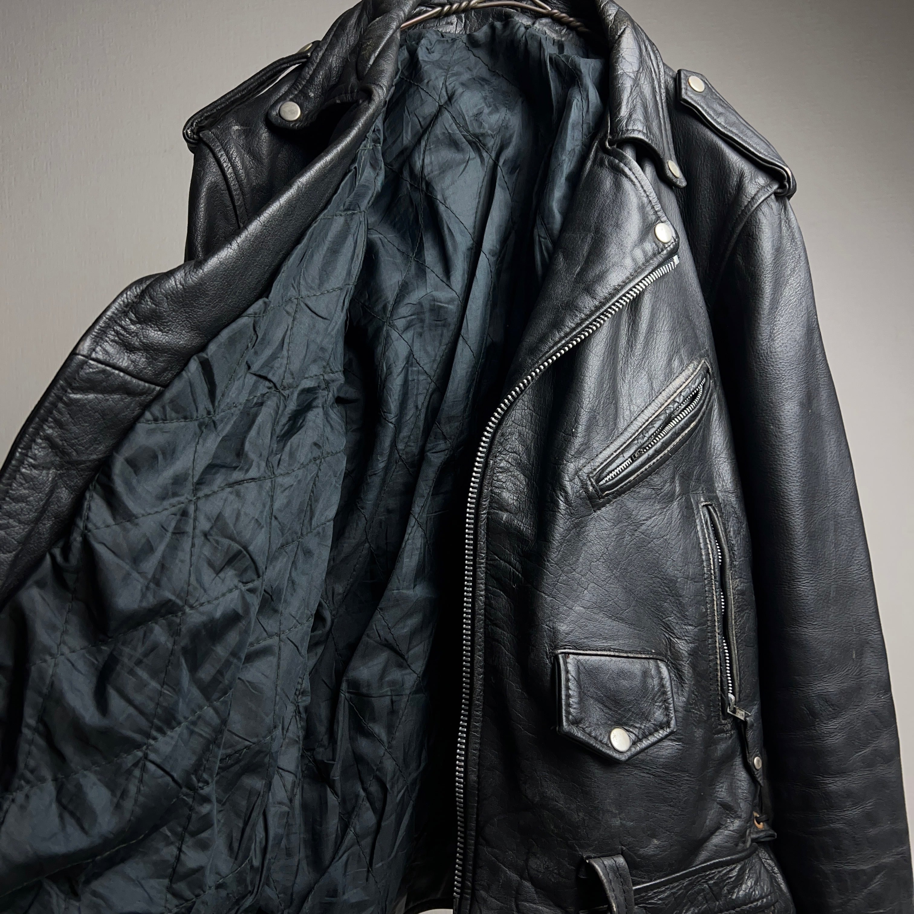 old Riders Leather Jacket レザー ダブルライダースジャケット ブラック【1000A242】【送料無料】