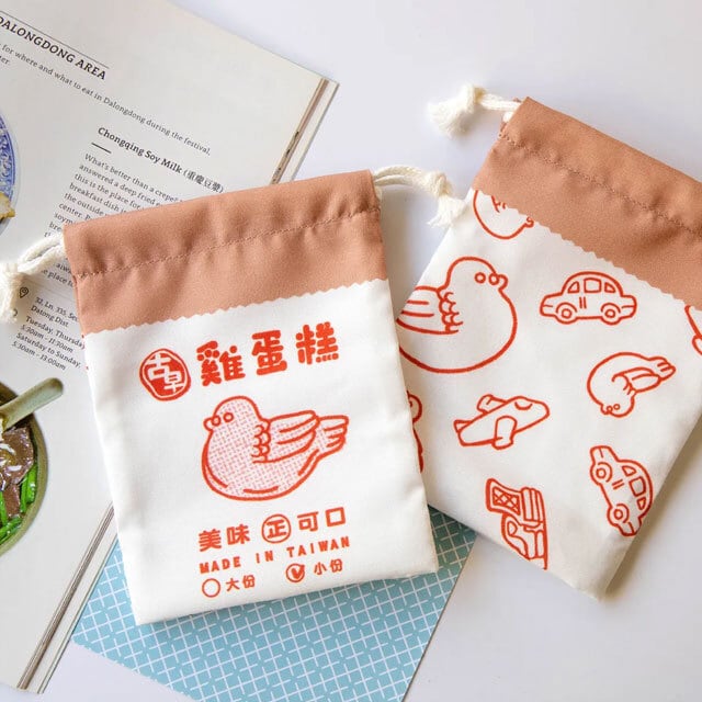 台湾グルメポーチ 小物袋（雞蛋糕） | 猫式×台灣 台湾雑貨 猫雑貨の