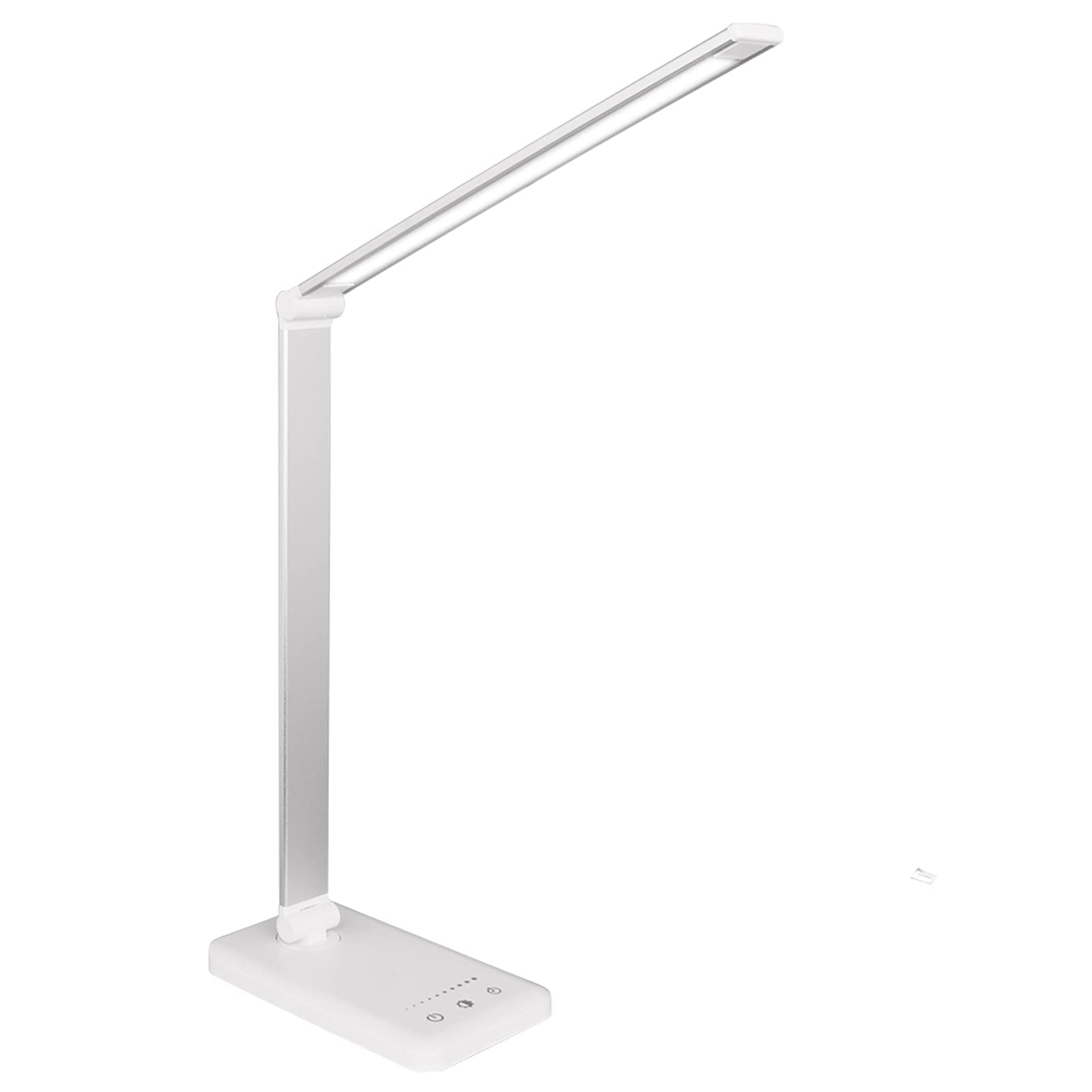 デスクライト LED テーブルランプ 省エネ 電気スタンド 目に優しい 省エネ 学習机 テーブルスタンド 充電式 卓上ライト 多角度調整可能 デスクランプ スタンドライト タッチセンサー5段階調光 5段階調色500ルーメン USBポート付け読書 勉強 仕事 メモリタイマー機能搭載 折り畳み式 学習机用 PC用 (シルバー)