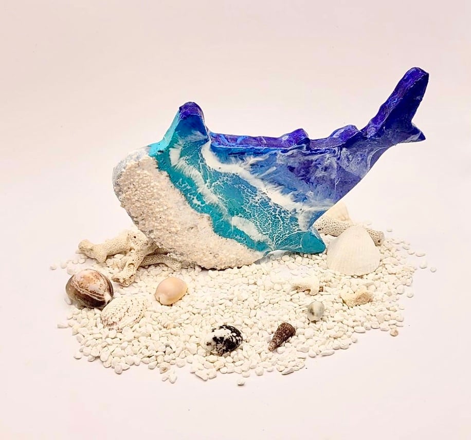 海洋堂ARTPLA 【ジンベイザメ】ポリストーン製／全長260㎜　超希少品 61l-MwM-fTL.jpg_BO30,255,255,