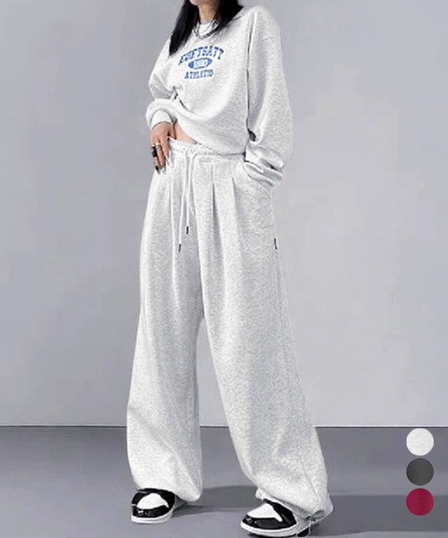 【10％OFF】◆ カレッジロゴスウェットセットアップパンツ