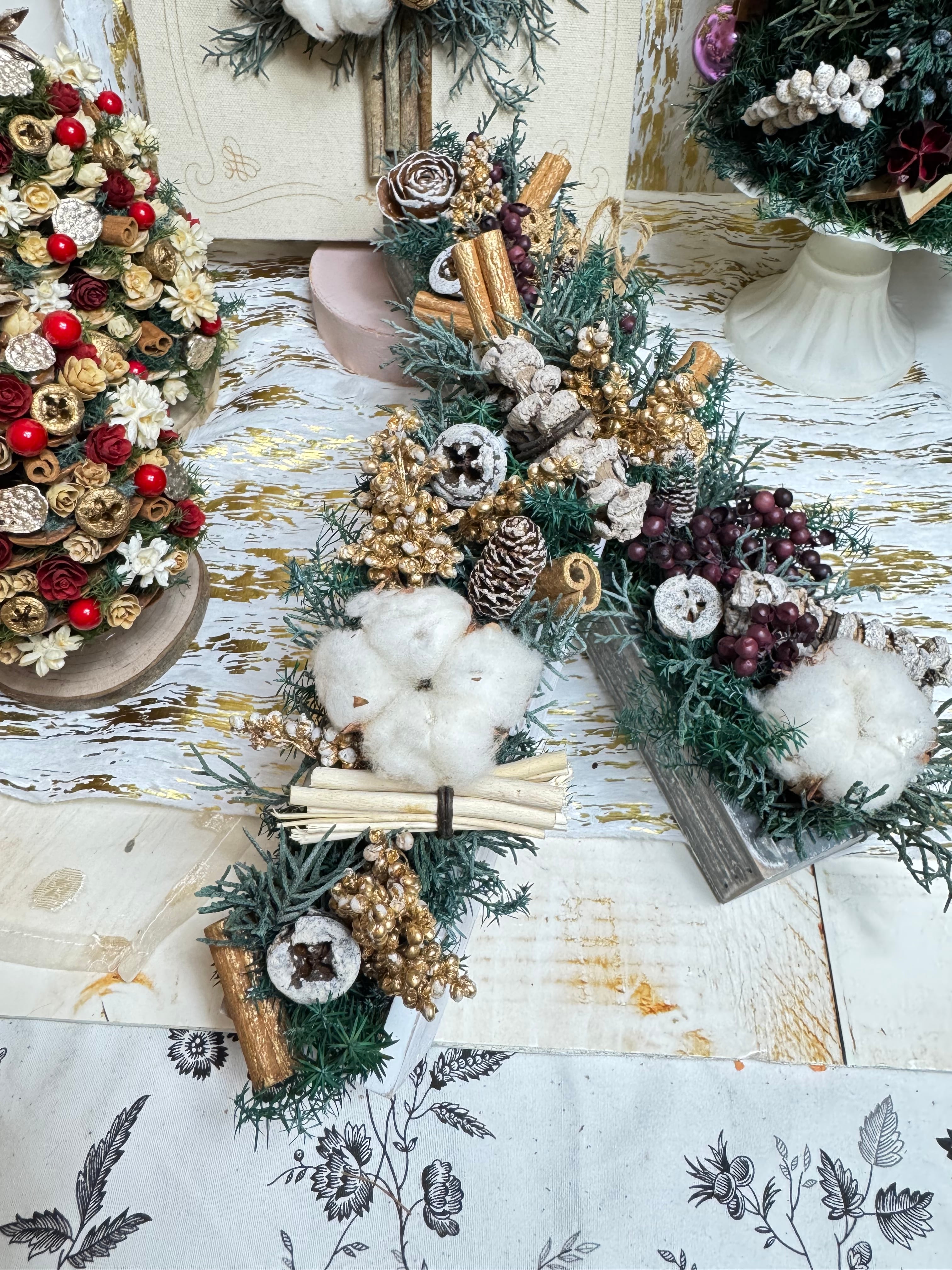 送料無料！クリスマス・NEW year飾りに！プリザーブドコニファーと