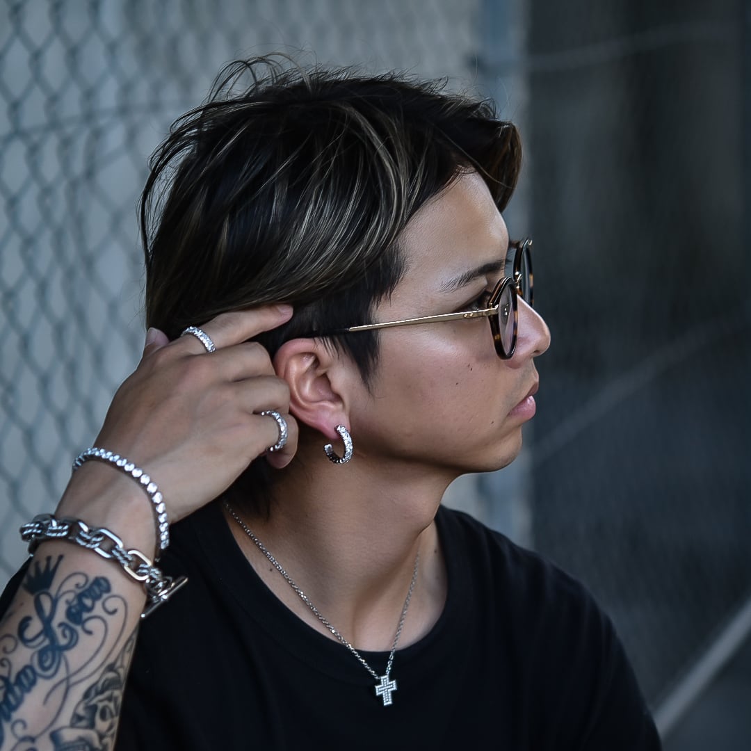 316L triangle tennis hoop pierce | ✯Lucliss Jewelry✯