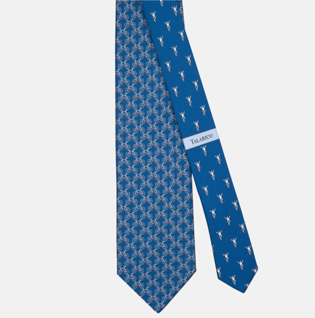 Maurizio TALARICO Collection 3-fold Silk Tie Bicycle Pattern Blue