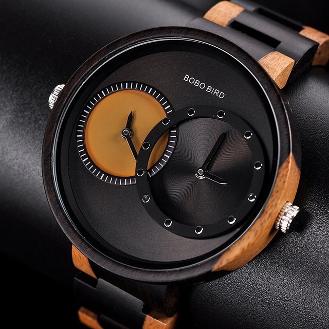 【TR2143】Wooden watch - Dual Twin Circles