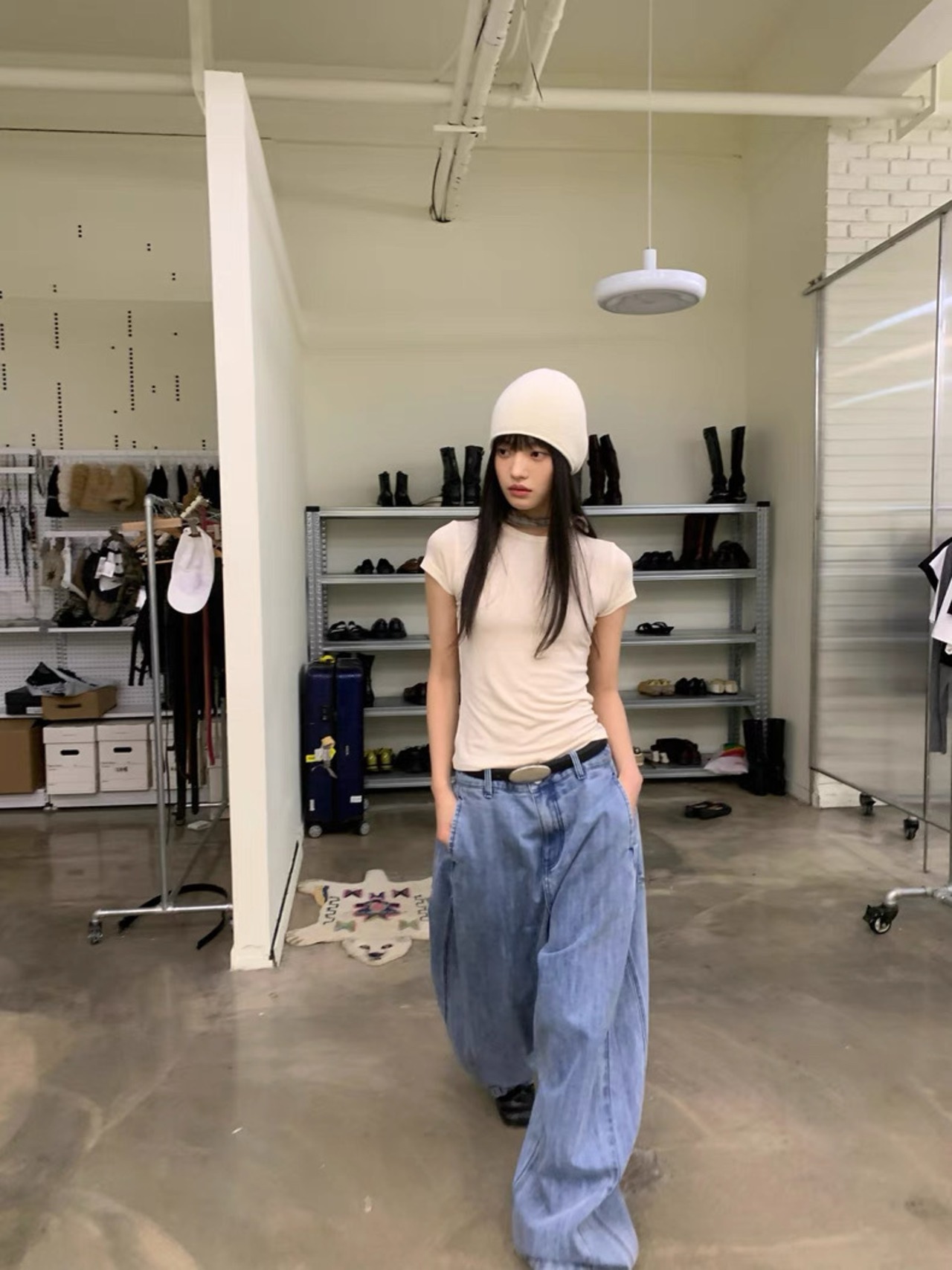 NeverSeez Wide Denim Pants / Blue