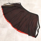 社交ダンス 衣装 スカート レッスンウェア 巻きスカート ブラック系 レッド系 黒 赤 無地 シンプル チュール 透け感 シースルー リボン 華やか かわいい おしゃれ 上品 大人っぽい ダンス 練習 レッスン ダンス衣装 練習着 社交ダンス衣装