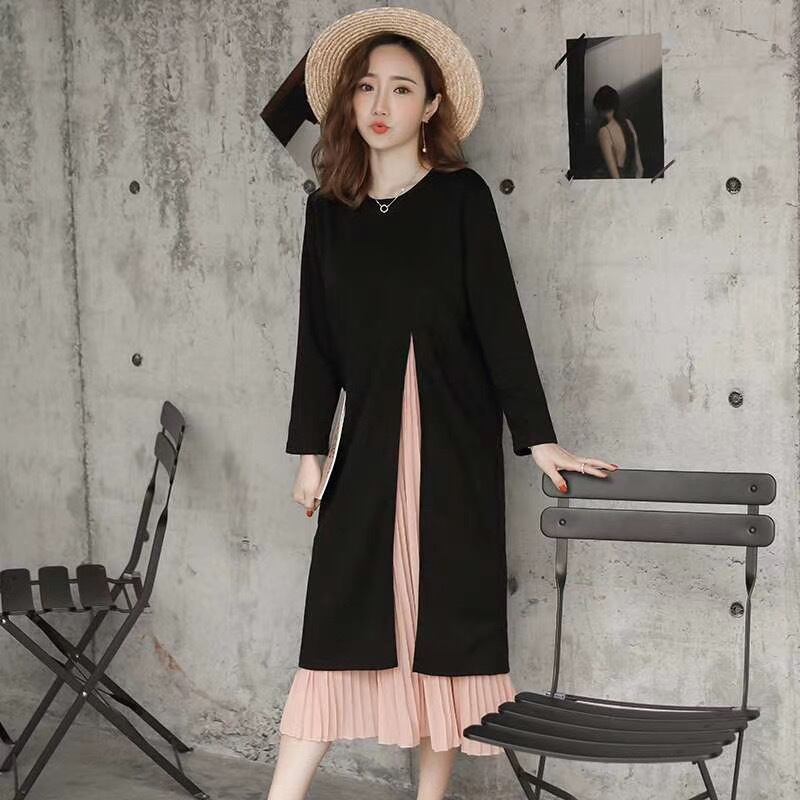 切り替えプリーツワンピース