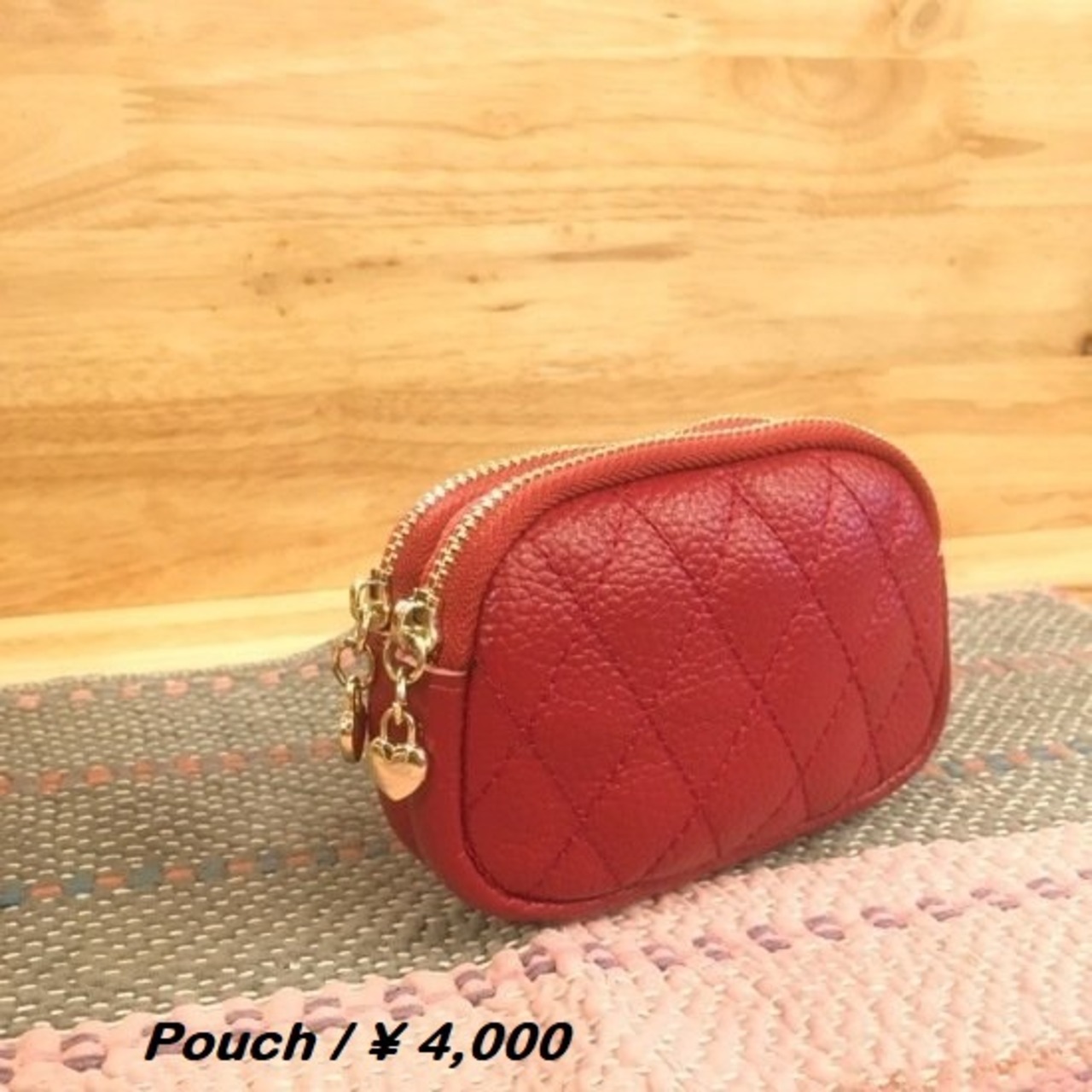 TOPANGA Bag キルティングポーチ レッド