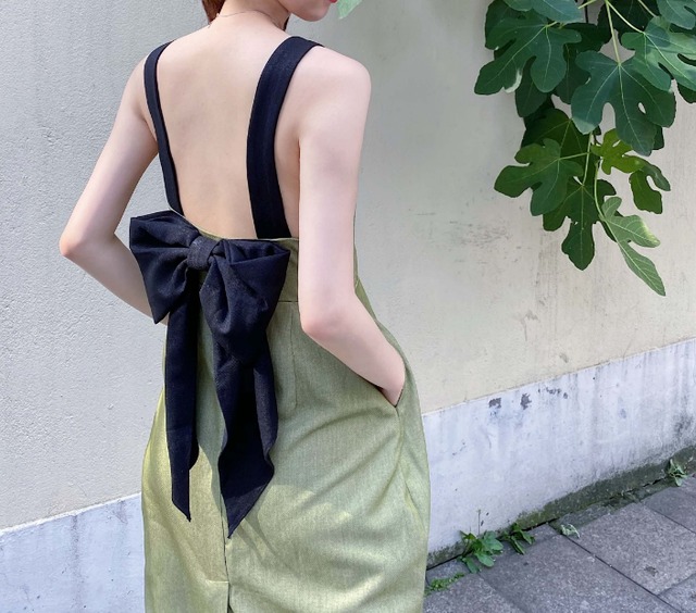 バックリボンワンピース サスペンダー サロペット ハイウエスト スリム 背中 夏 10代 代 30代 リゾート お出かけ カーキ 黒 ノースリーブ かわいい 大人 きれい Ma035 La Vie En Rose バックリボンワンピース サスペンダー サロペット ハイウエスト スリム 背中 夏 10代 代 30代 リゾート お出かけ カーキ 黒 ノースリーブ かわいい 大人 きれい Ma035 La Vie En Rose