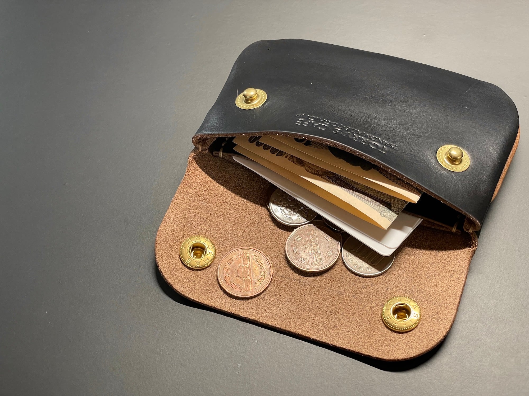 在庫品】アウトドアウォレット・コンビカラー/クロムエクセル・茶芯