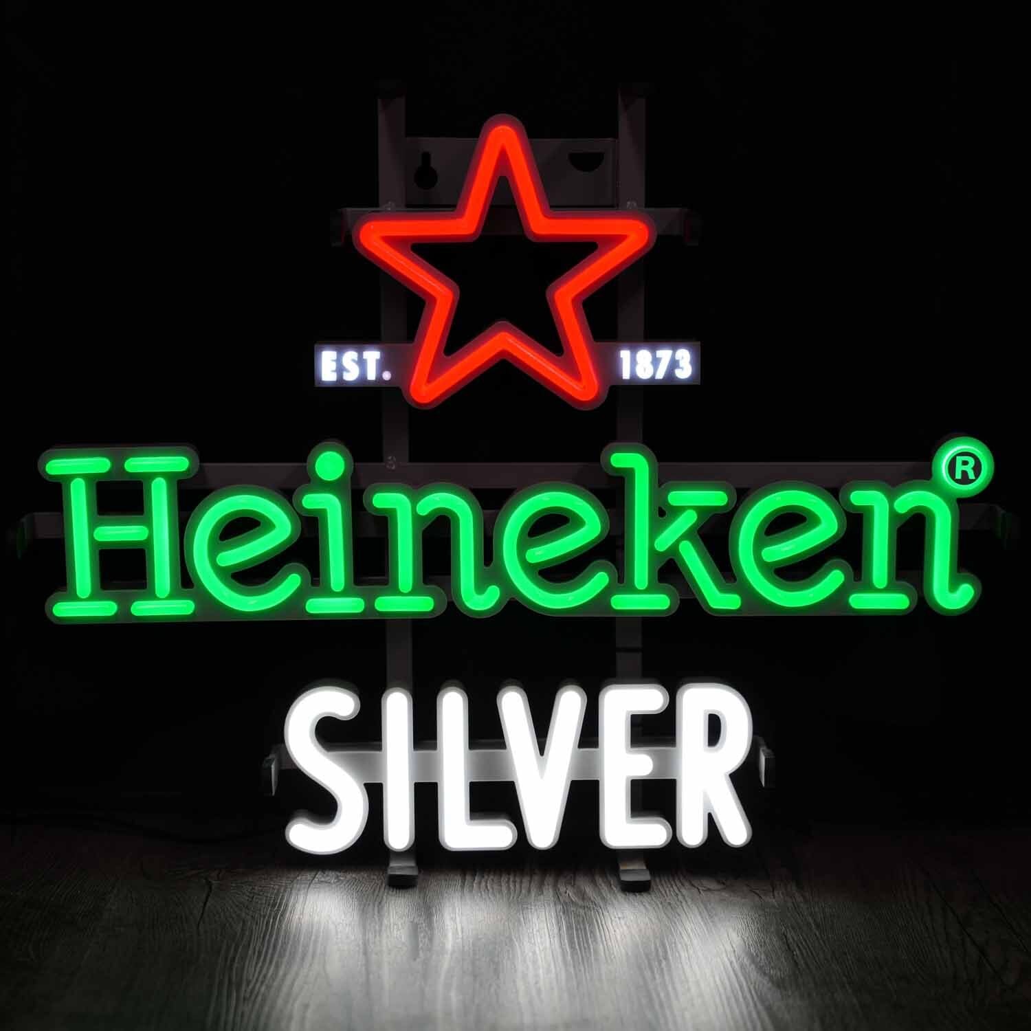 US直輸入 ネオンサイン Heineken ハイネケン SILVER ネオンサイン