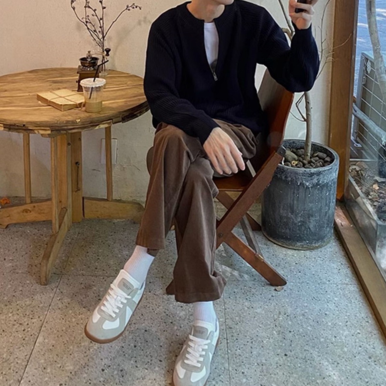 ジップアップシンプルカーディガン　921