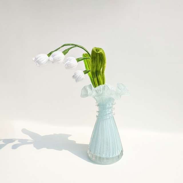 flower vase 【frill ﾌﾘﾙ】【light blue ライトブルー】花瓶／フラワーベース