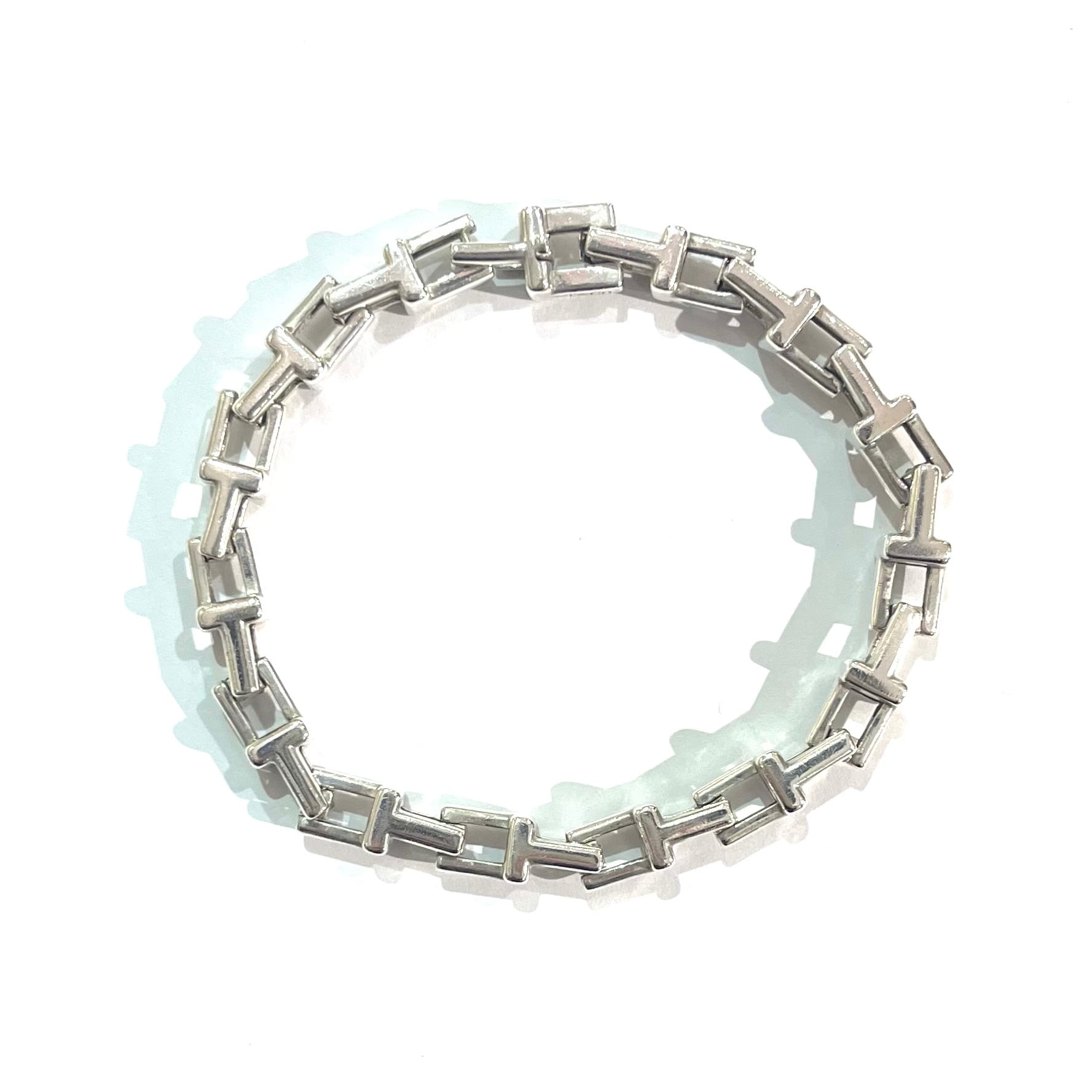 激レア【TIFFANY&CO. 】2095 Tモチーフ リンクシルバーブレスレット