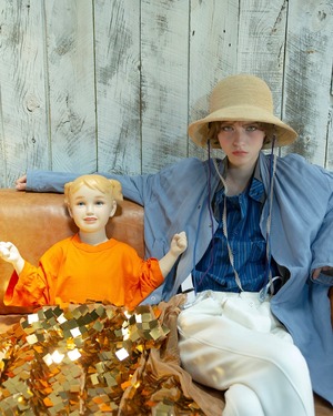 Nine Tailor Nerine Hat NATURAL/BlUE MIX