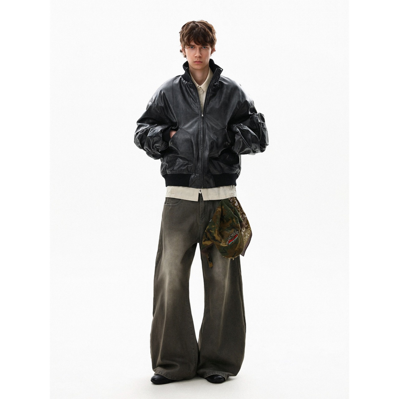 【暖かさUP】ストリート PUレザー中綿ジャケット T1970