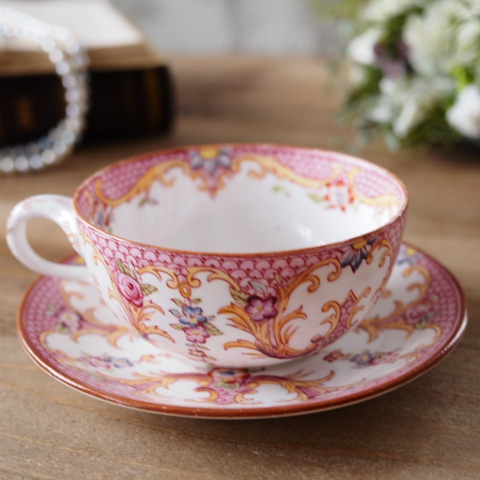 フランスアンティーク サルグミンヌ ミントン ピンク148 カップ