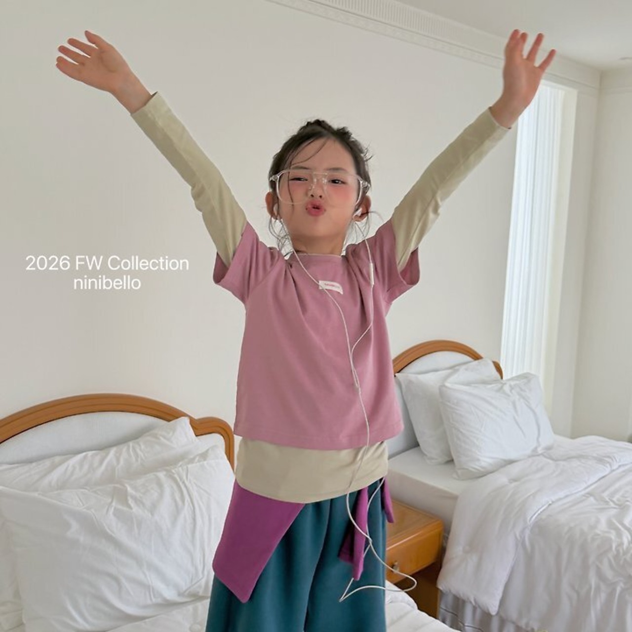 韓国子供服 / ninibello / Layered T-shirt Set / 長袖Ｔシャツ *XS~XXL*