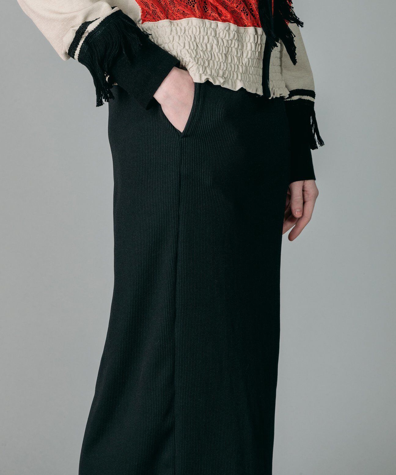 NON TOKYO / 2020A/W RIB TIGHT SKIRT (BLACK) | IAAAM ONLINE STORE