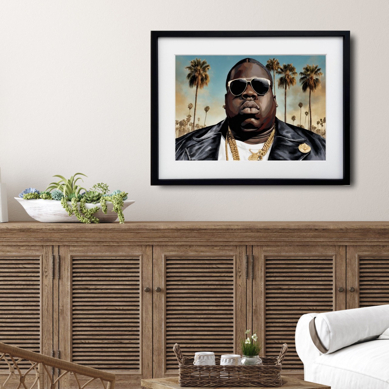 Going Back To Cali｜ヒップホップレジェンドを描くストリートアートポスター｜NY×カリフォルニアの世界観｜額縁セット・国内生産・A3ポスター