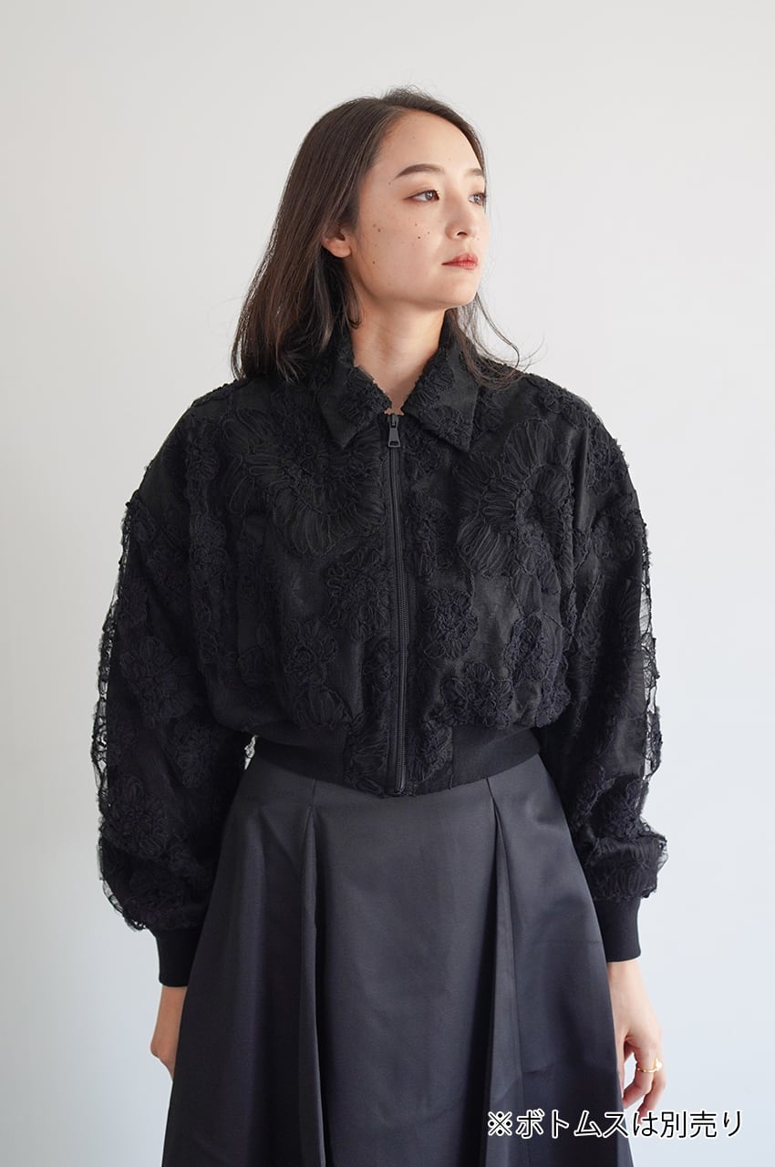 N21 ウール×レースAラインブルゾン