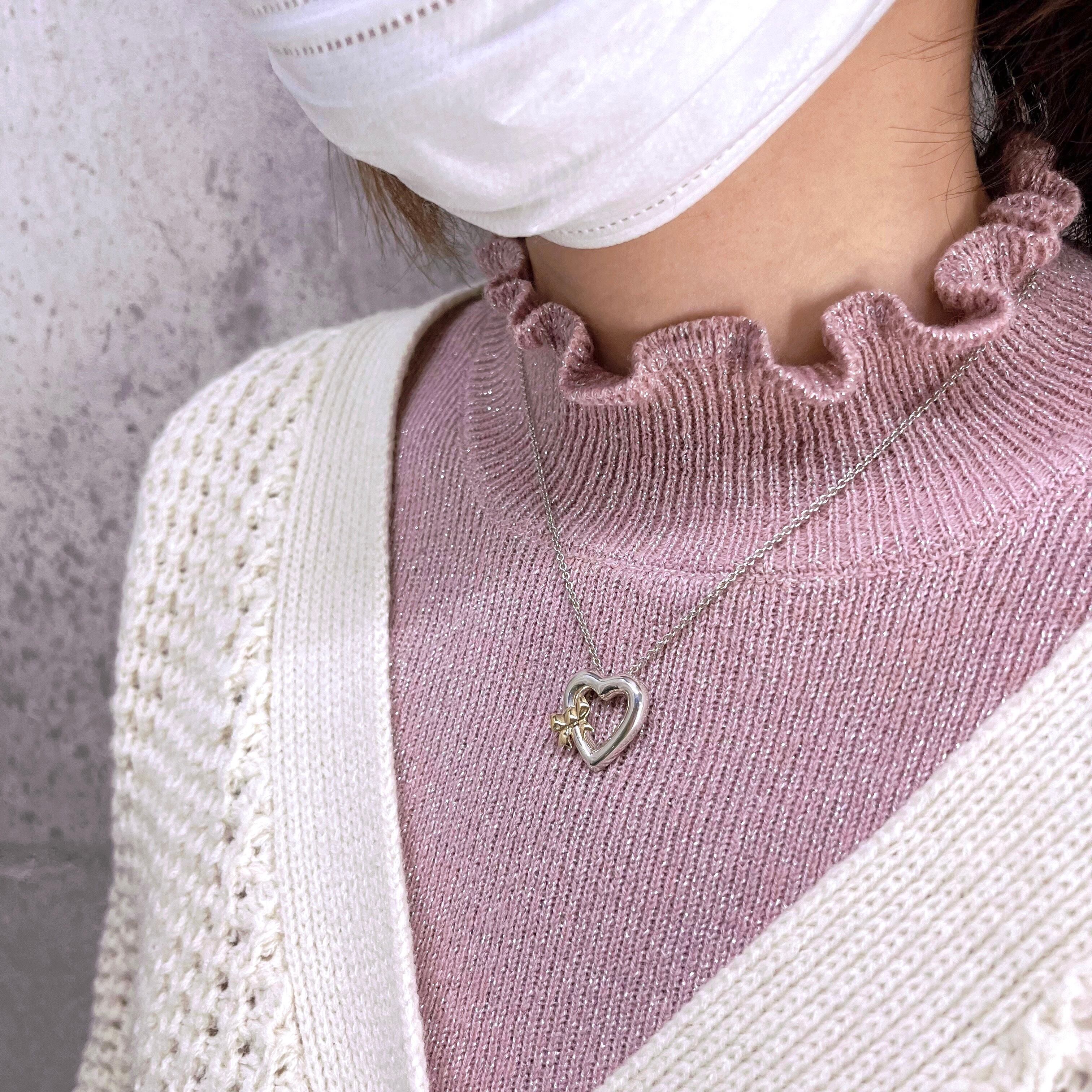 TIFFANY&Co. Tiffany ティファニー ネックレス オープンハート リボン 