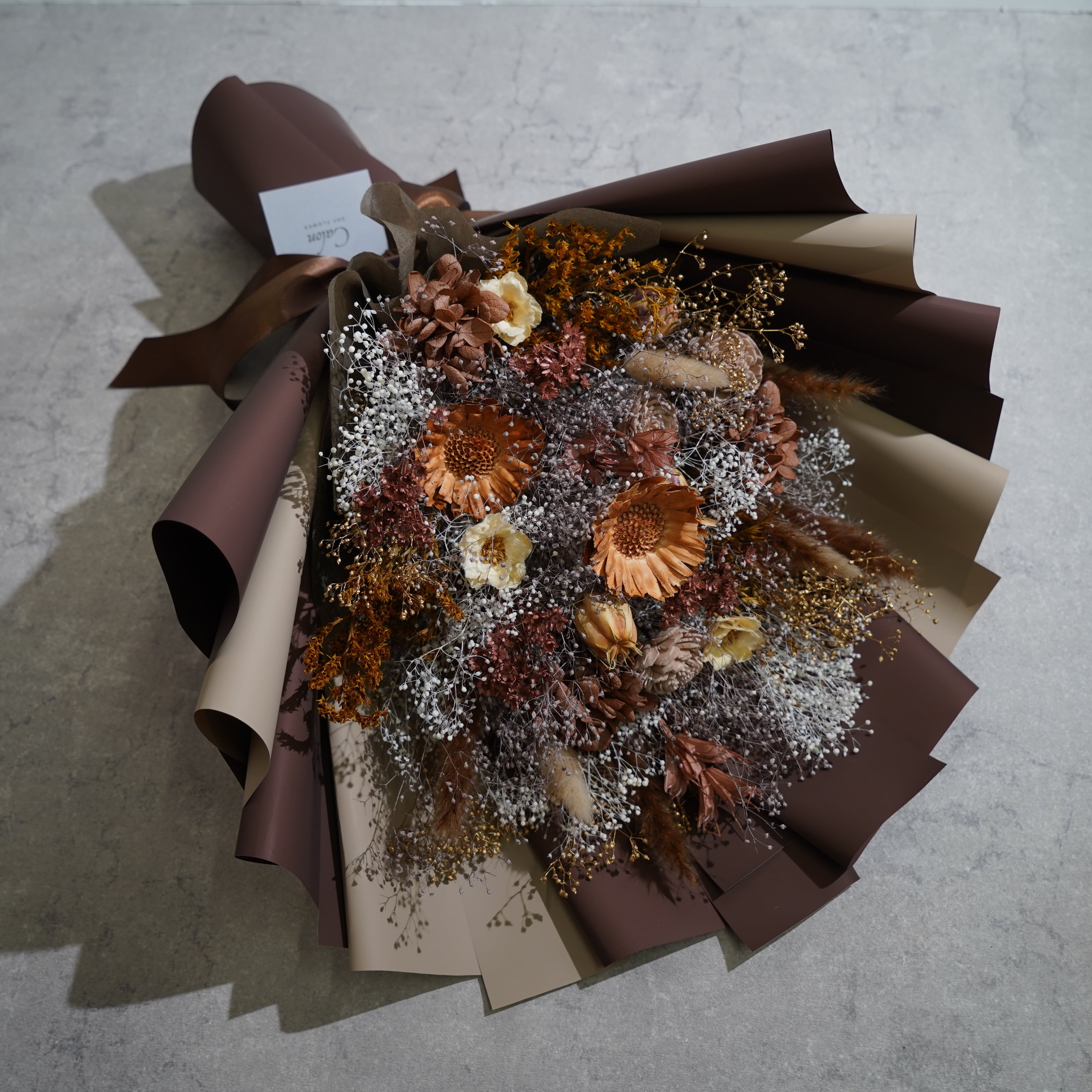 ドライフラワーの花束 Lサイズ ブラウン L-86≪限定1点≫