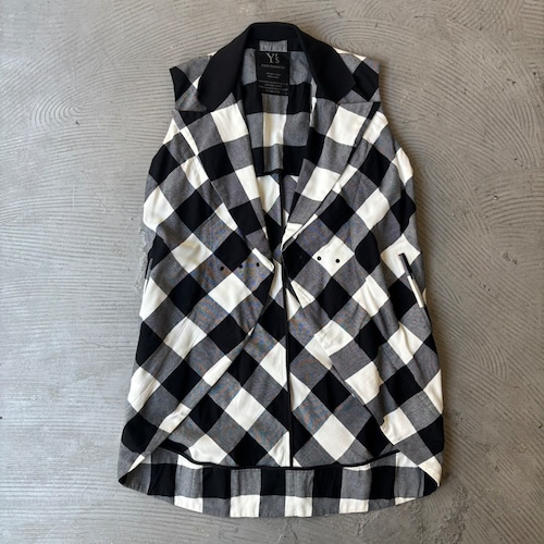 Y's / Distorted check vest Y's / Distorted check vest