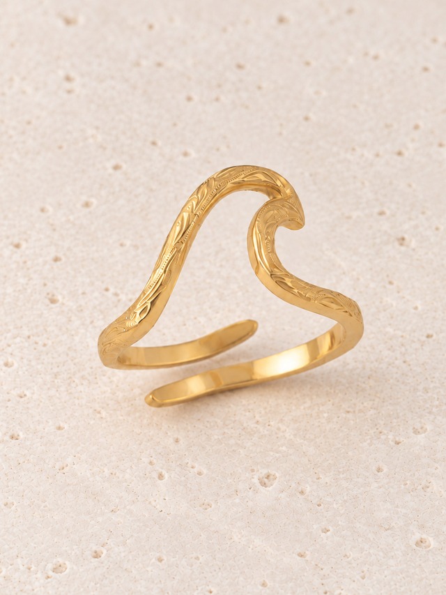 316L hawaiian wave ring  #r01