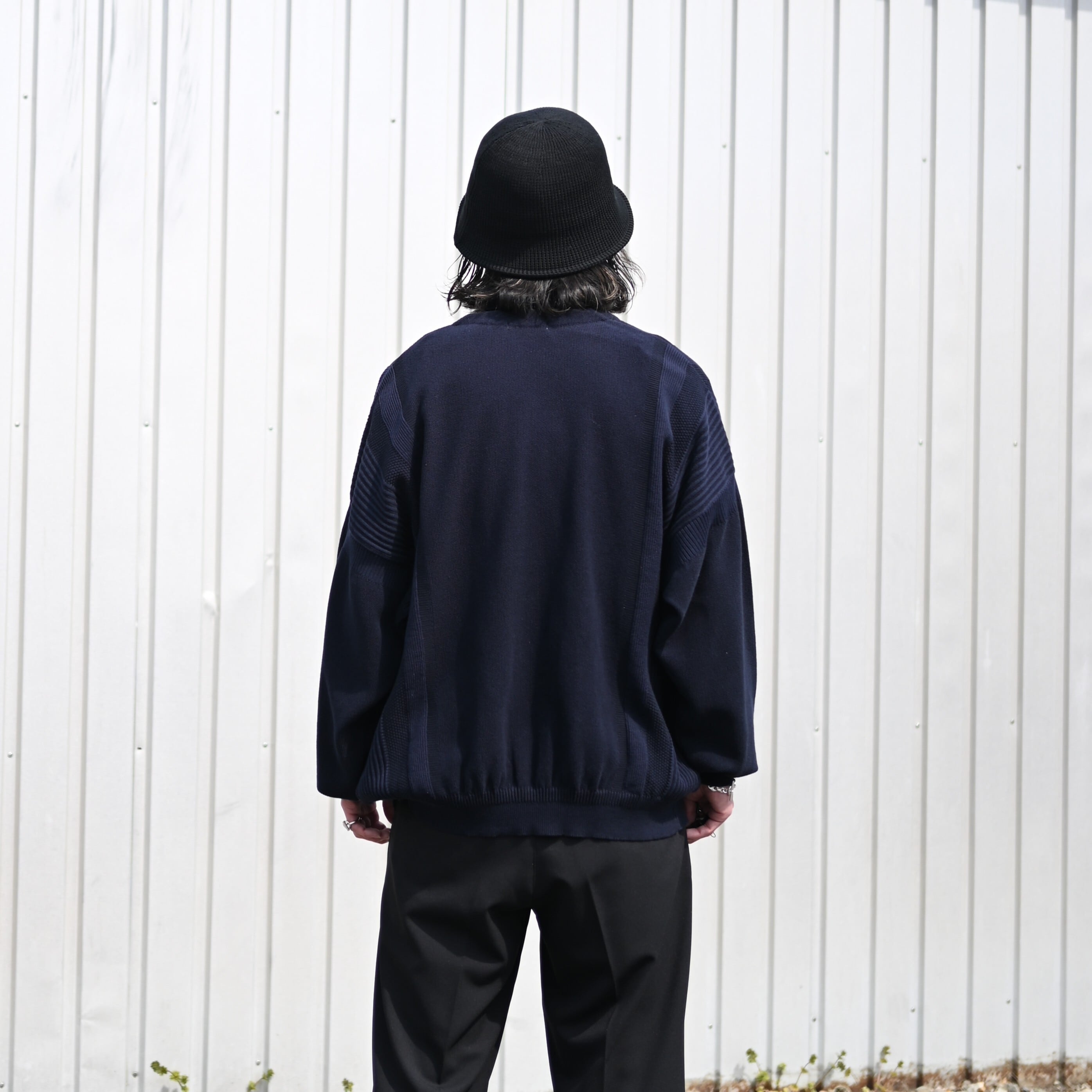 YASHIKI(ヤシキ）Shunko Cardiganネイビー、インテリムロングポロ
